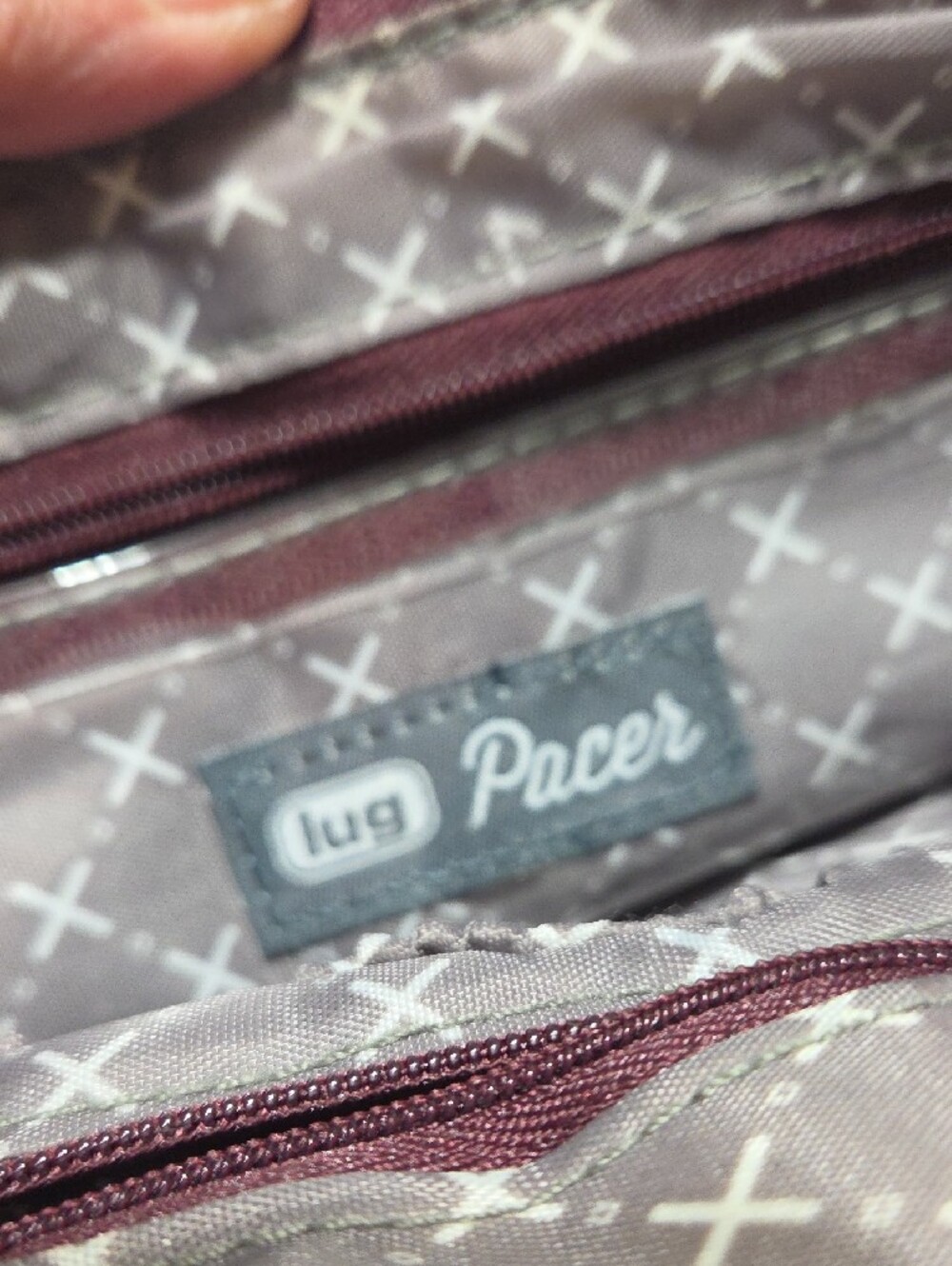 lug Pacer Wine Red Crossbody with Pyramid Studs - Picture 8 of 10
